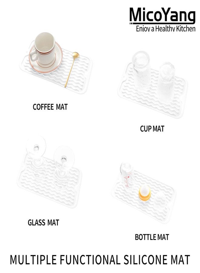MicoYang Silicone Dish Drying Mat for Multiple Usage,Easy clean,Eco-friendly,Heat-resistant Silicone Mat for Kitchen Counter or Sink,Refrigerator or Drawer Liner White S 12 inches x 6 inches - Image 4